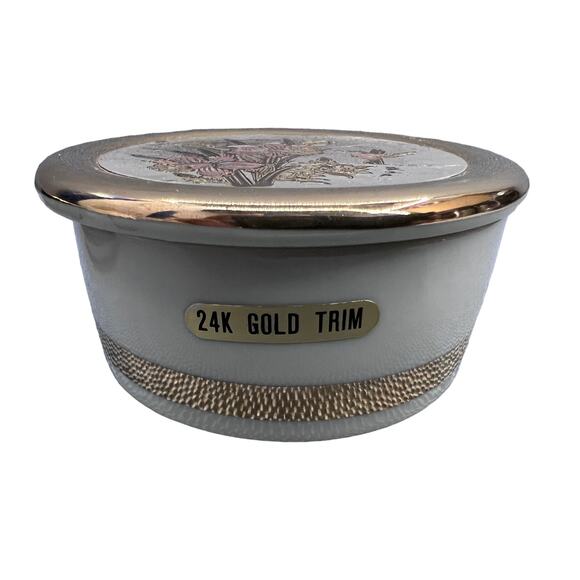 Art Of Chokin Porcelain Trinket Box Butterfly &Hummingbird 24 Gold Trim Set Of 2 - Picture 4 of 11